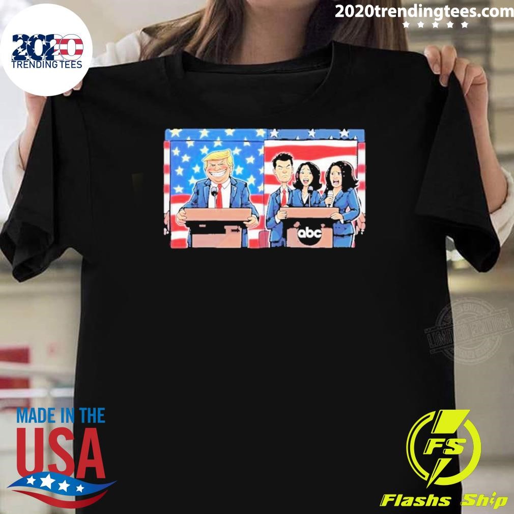 Top Trump 3 Versus 1 Harris Team Begged Debate 2024 T-Shirt