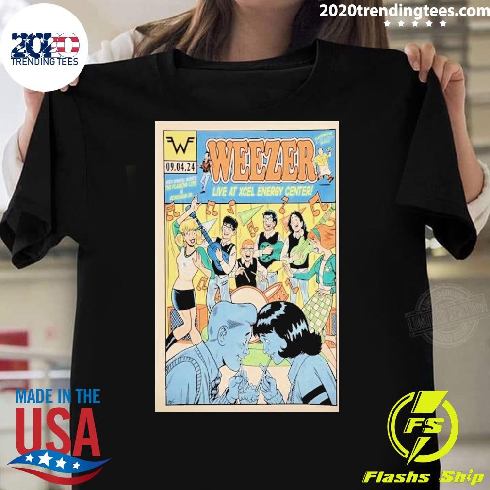 Top Weezer September 4, 2024 Xcel Energy Center, Saint Paul, Mn Poster T-shirt