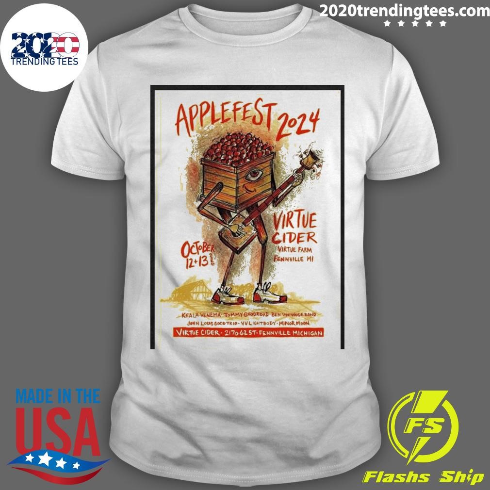 Awesome Applefest Oct 12-13, 2024 Virtue Cider In Fennville MI Poster T-shirt