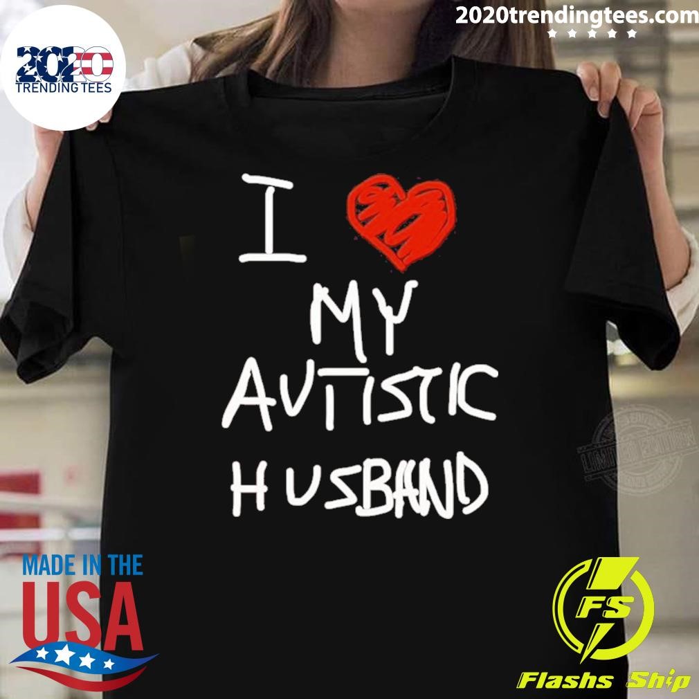 Awesome I Love My Autistic Husband 2024 T-shirt