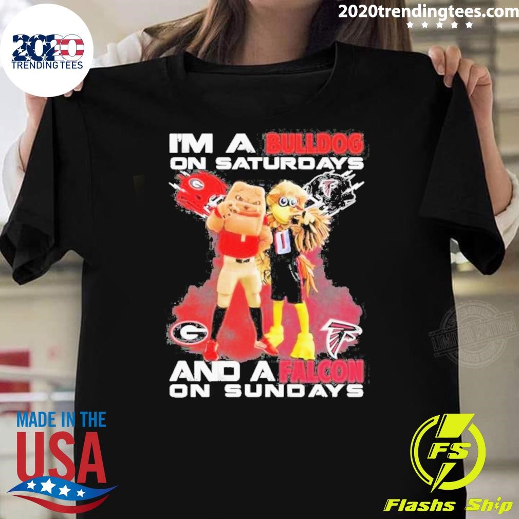 Awesome I’m A Georgia Bulldogs On Saturdays And A Atlanta Falcons On Sundays Mascot T-shirt