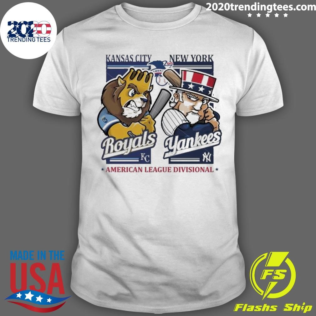 Awesome League Division Mascot Matchup Kansas City Royals Vs New York Yankees 2024 American T-shirt