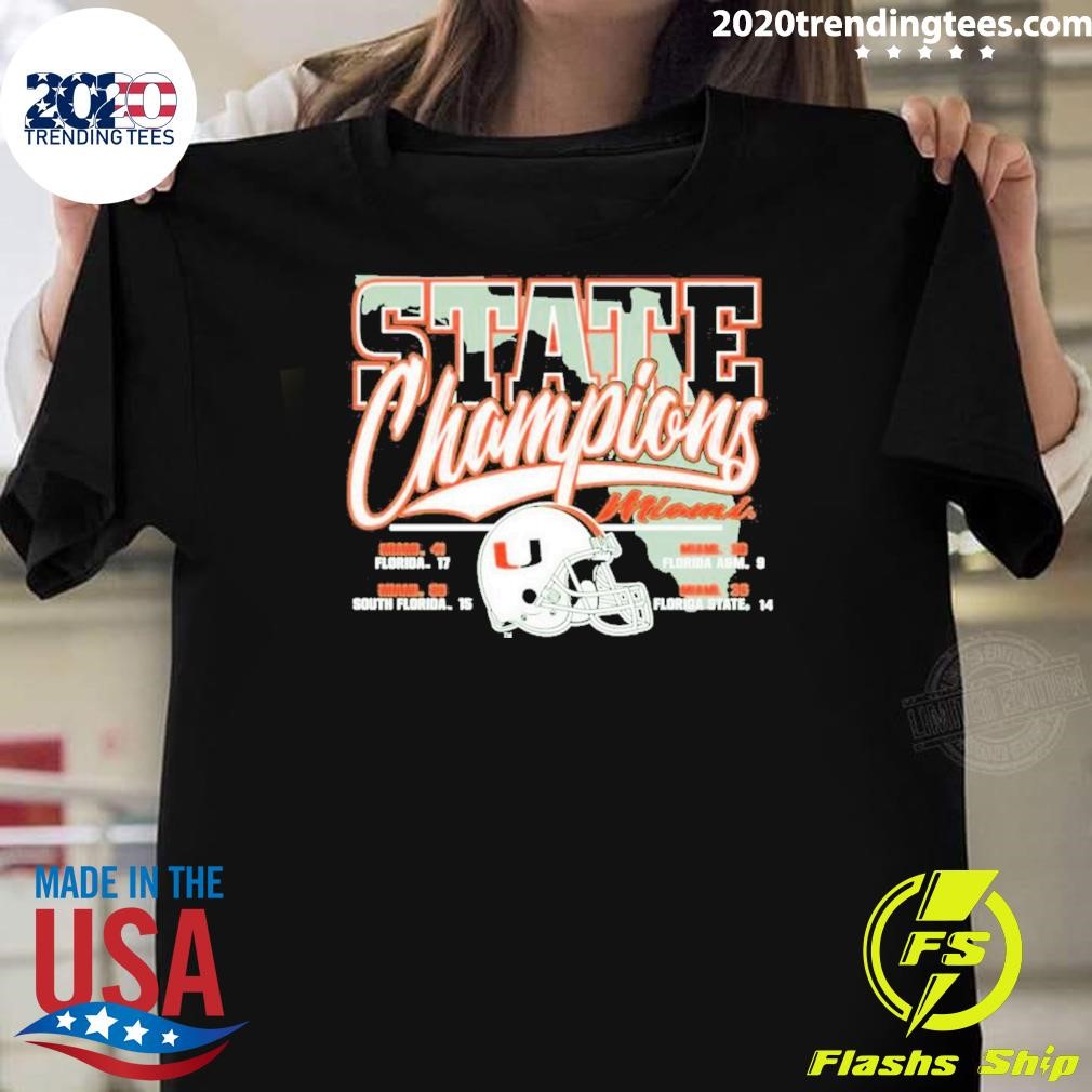 Awesome Miami Hurricanes 2024 State Champions Score 2024 T-shirt