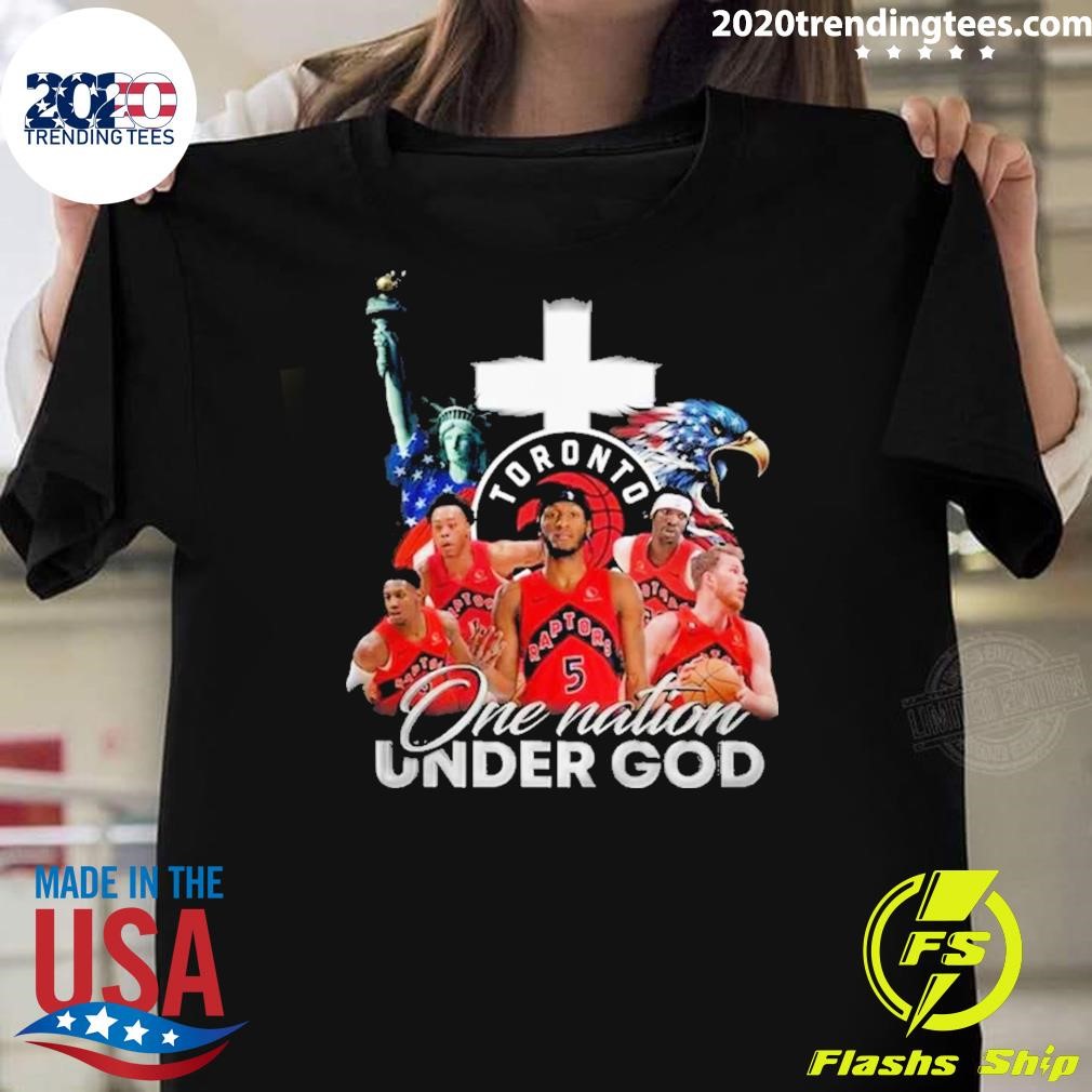 Awesome NBA Toronto Raptors One Nation Under God Vintage T-shirt