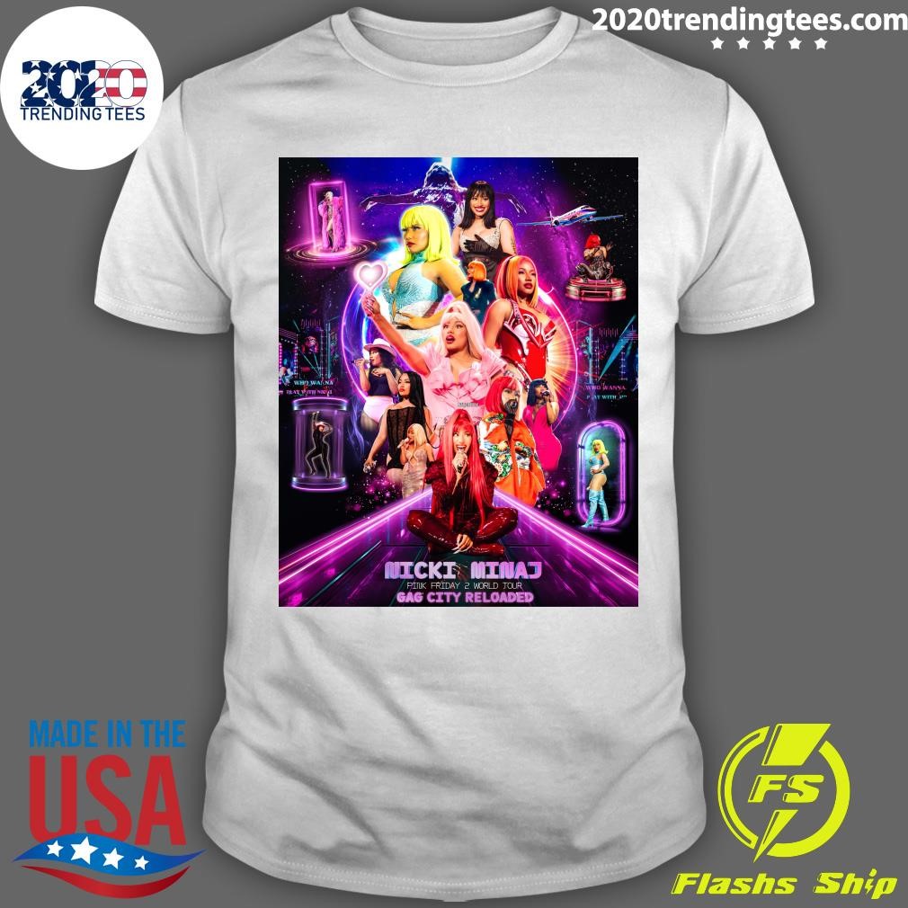 Awesome Nicki Minaj Pink Friday 2 World Tour Gag City Reloaded T-shirt