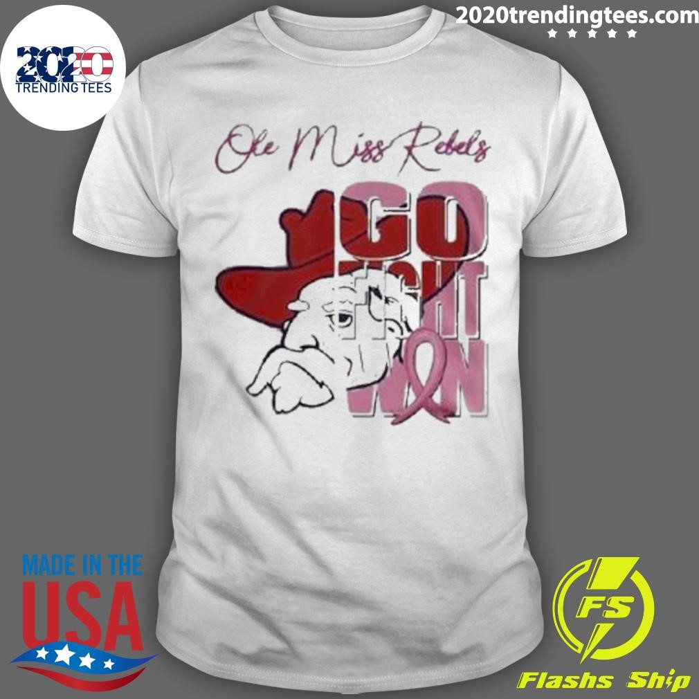 Awesome Ole Miss Rebels Tackle Breast Cancer Go Fight Win 2024 T-Shirt