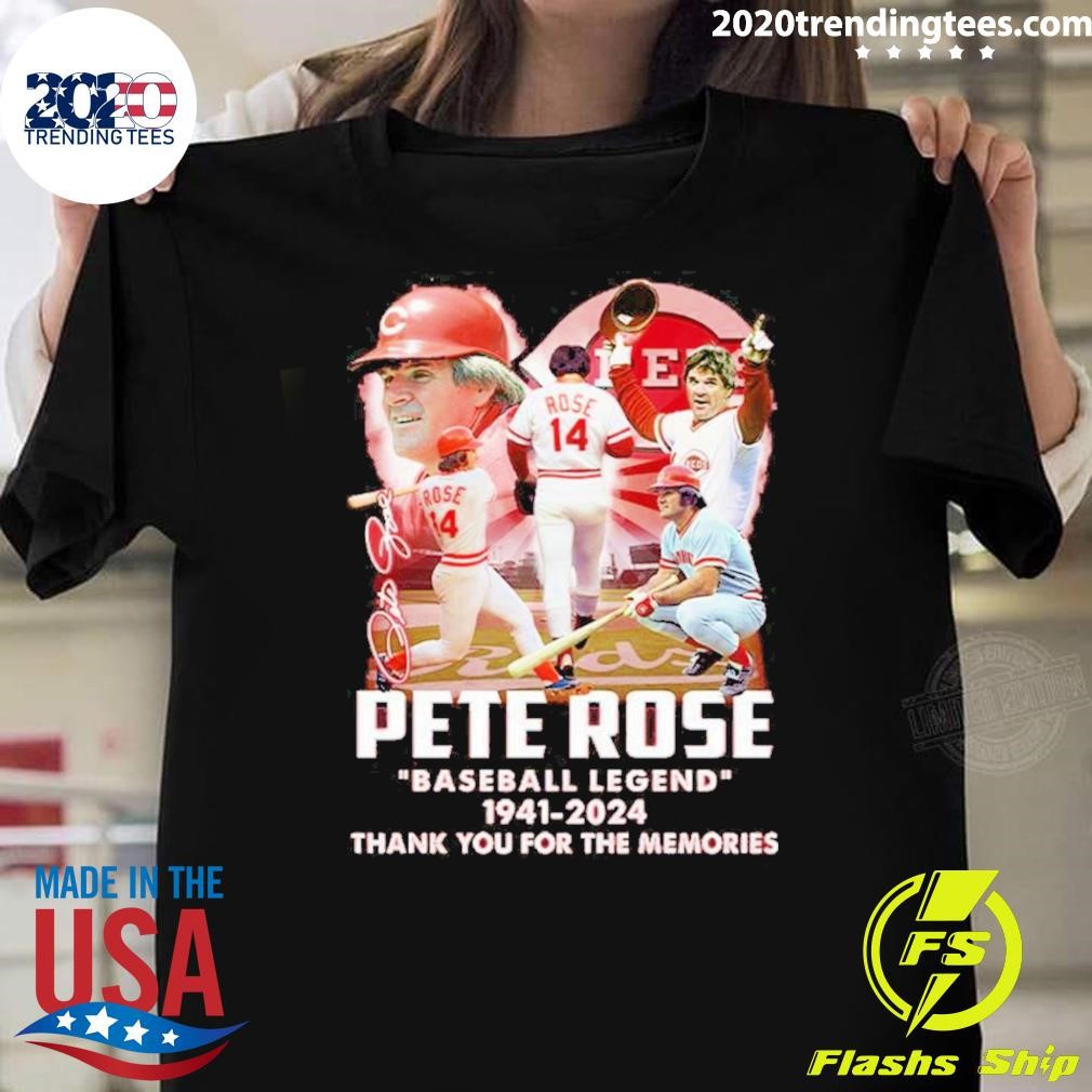 Awesome Pete Rose Reds Baseball Legend 1941-2024 Thank You For The Memories T-shirt