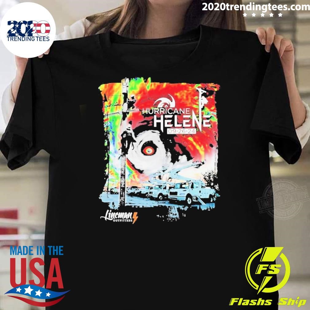 Awesome Power Lineman Hurricane Helene 2024 T-shirt