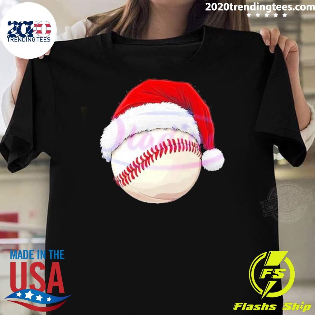 Awesome Retro Christmas Baseball Santa Hat 2024 T-shirt