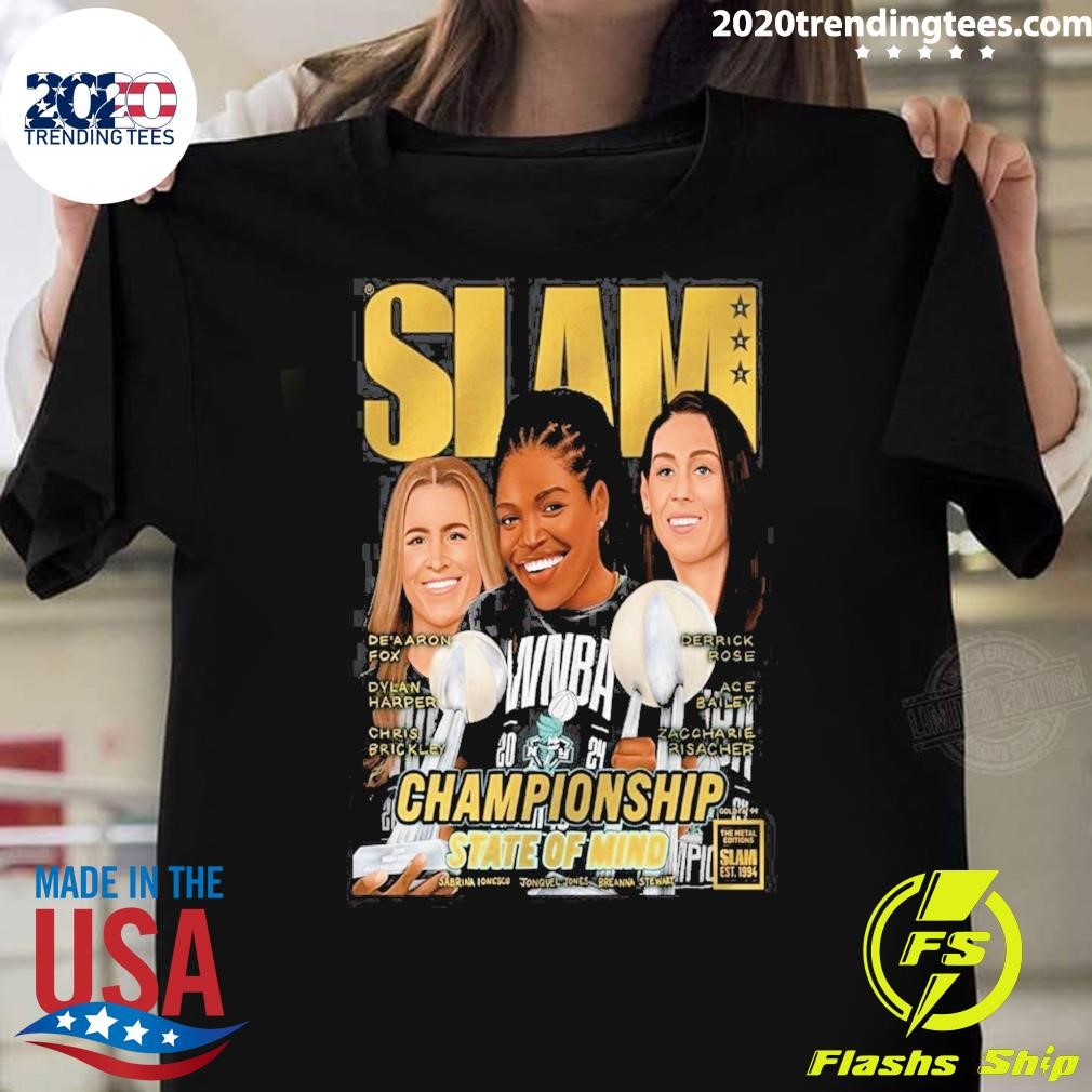 Awesome Slam 253 Gold Metal New York Liberty Champions State Of Mind Wnba 2024 T-shirt