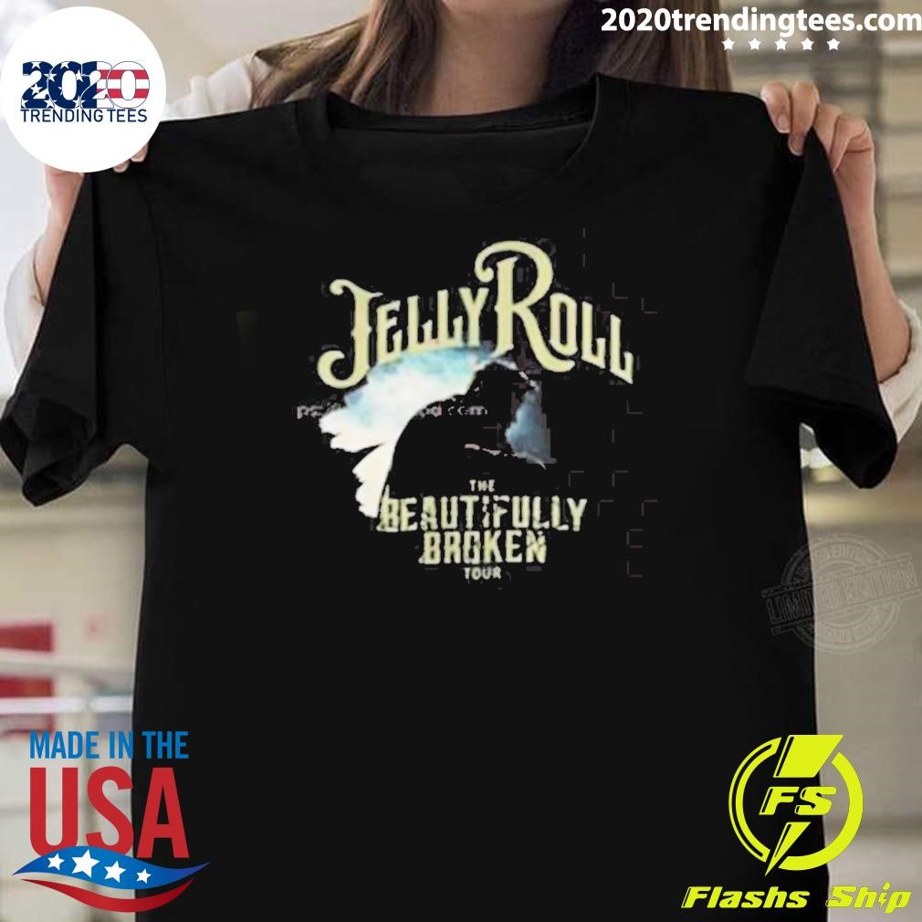 Awesome The Beautifully Broken Tour 2024 Jelly Roll Concert T-shirt