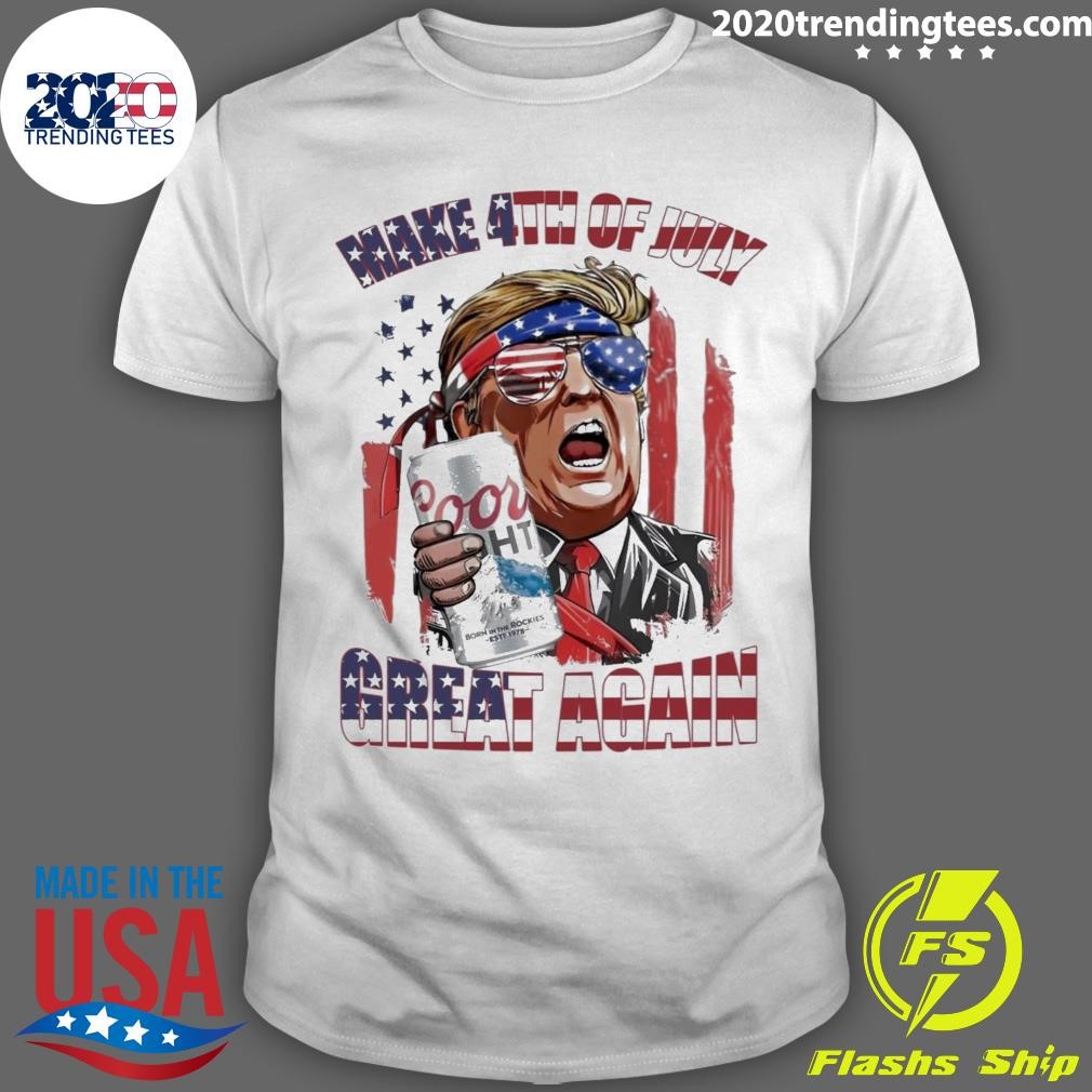 Awesome Trump Coors Light Make 4th of July Great Again 2024 T-shirt