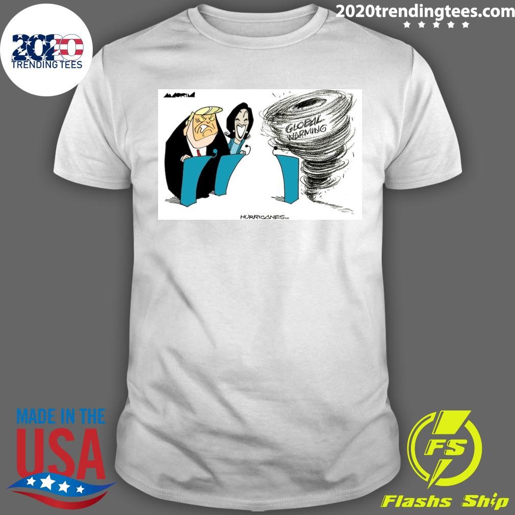 Awesome Trump and Kamala Global Warming and Hurricanes T-Shirt