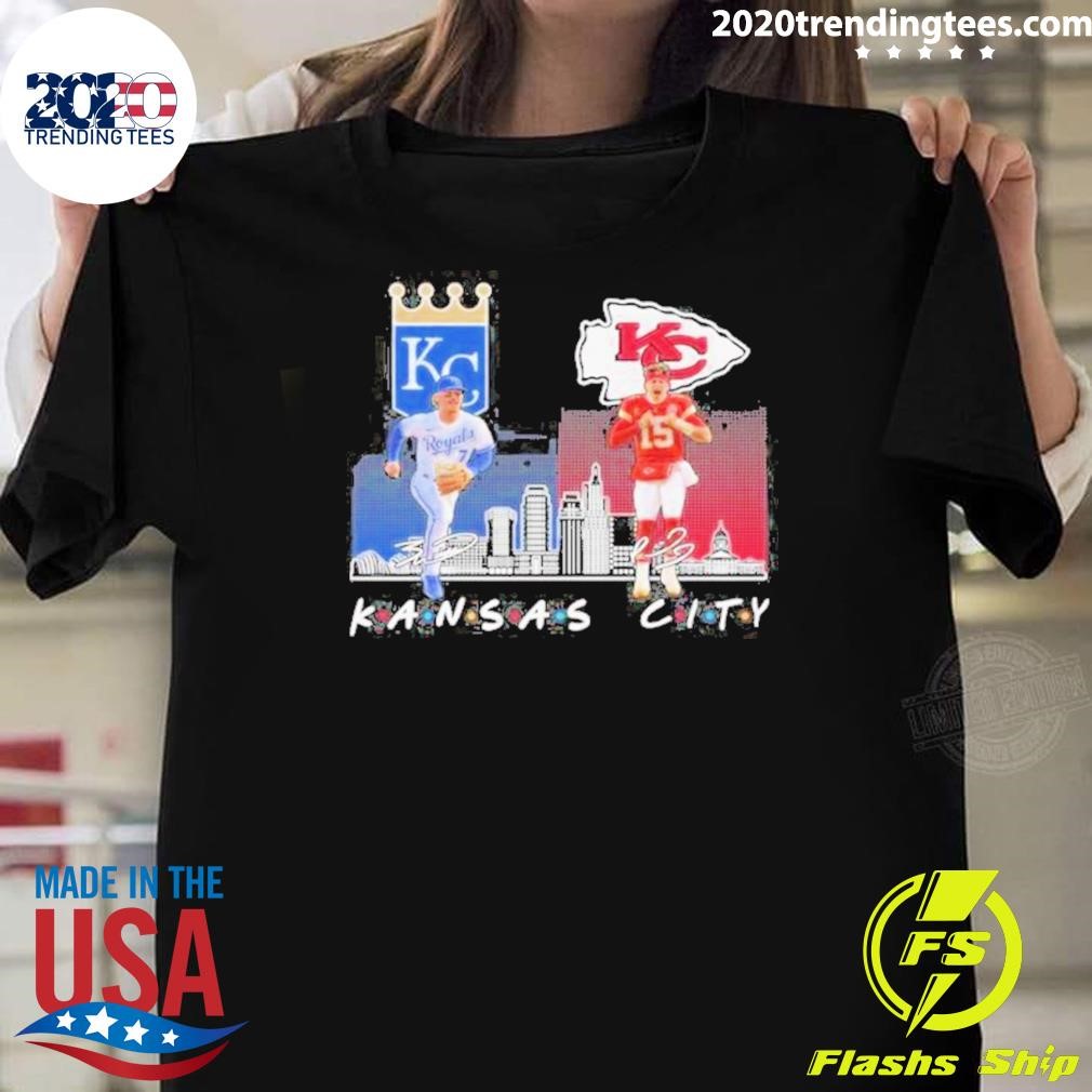 Best City Royals Baseball Kansas City Chiefs Football The Friends The Proud Signatures 2024 T-shirt