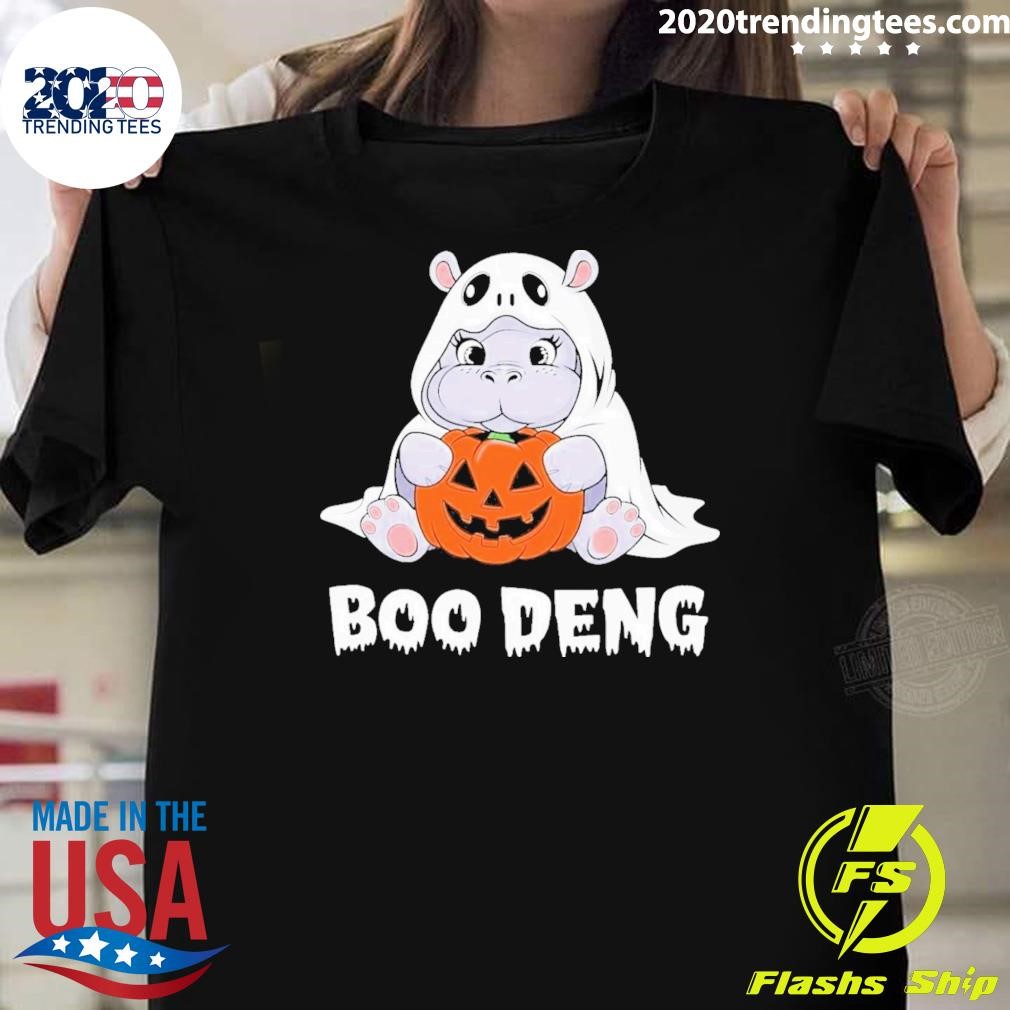 Best Deng Ghost Costume Halloween Moo Deng Baby Hippo Boo 2024 T-shirt