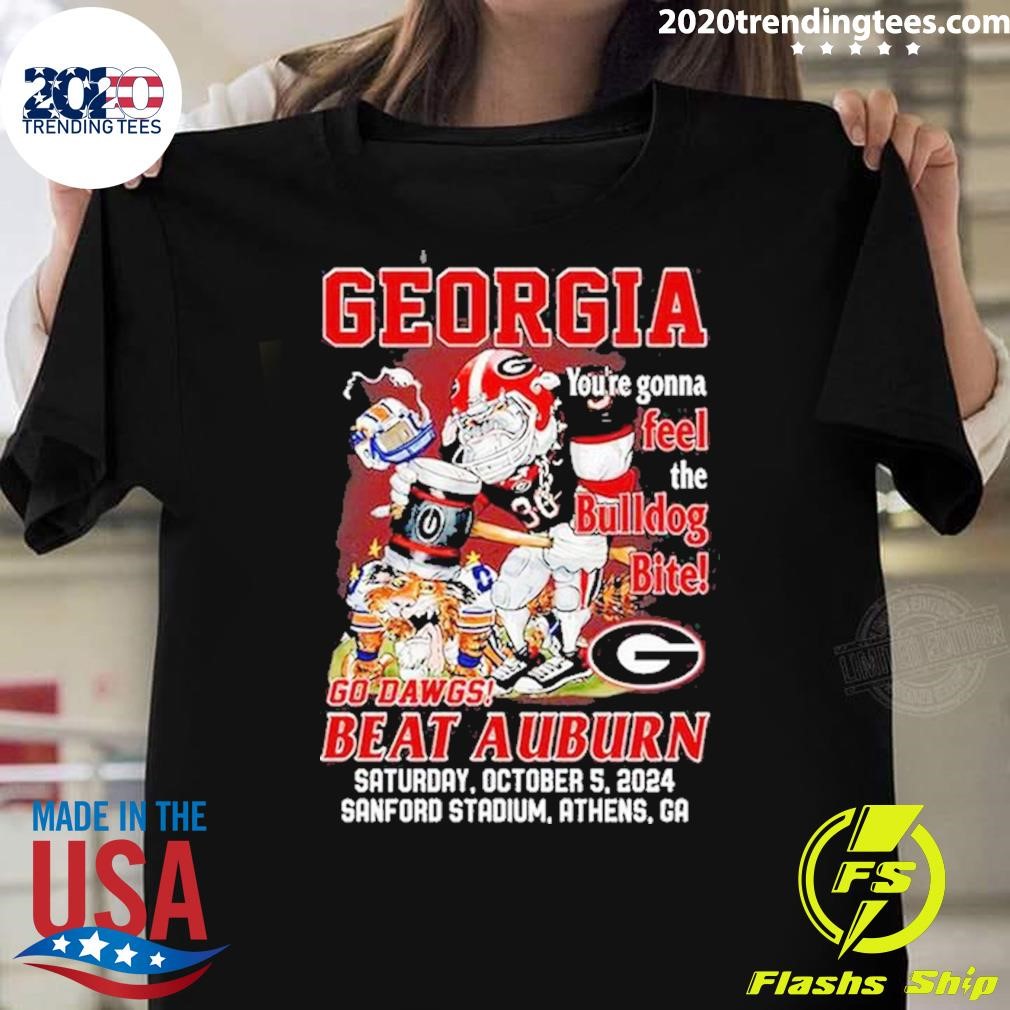 Best Georgia Bulldogs Youre Gonna Feel The Bulldog Bite Dawgs Beat Auburn T-shirt