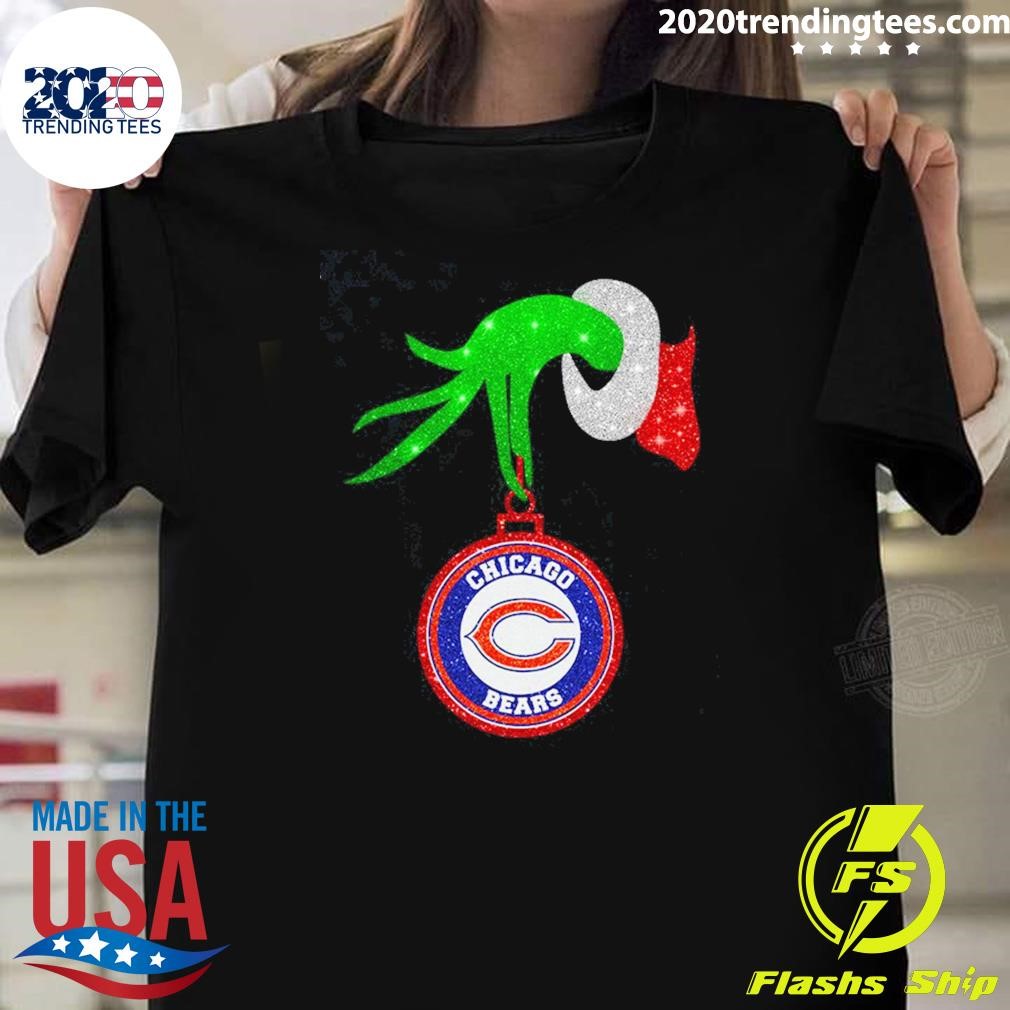 Best Grinch Hand Holding Chicago Bears Christmas 2024 T-shirt