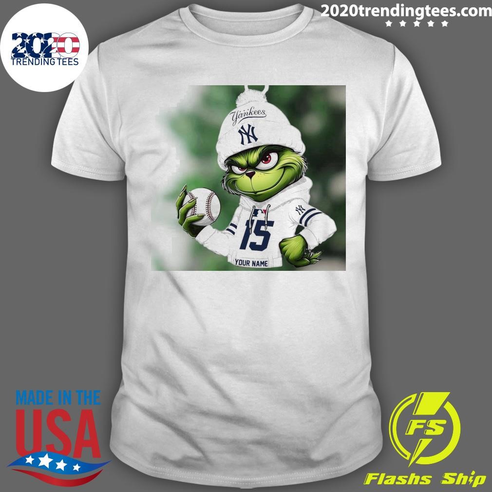 Best Grinch New York Yankees Mlb Custom Name Christmas 2024 T-shirt