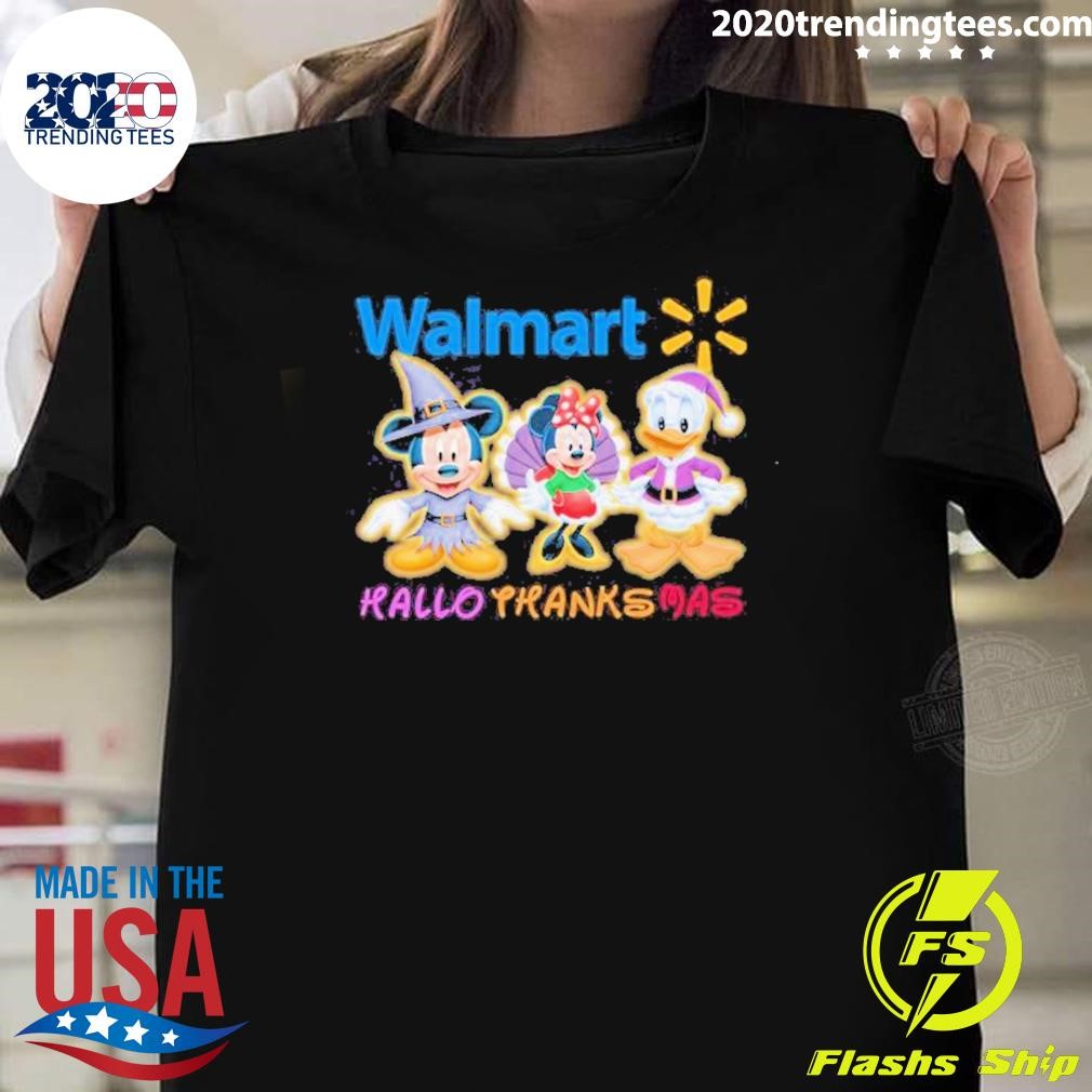 Best Hallothanksmas Mickey And Minnie And Donald Duck Disney Walmart 2024 T-shirt