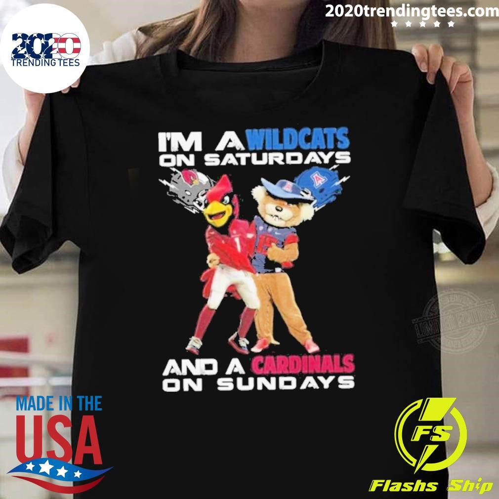 Best I’m A Wildcats On Saturdays And A Cardinals On Sundays Mascot 2024 T-Shirt