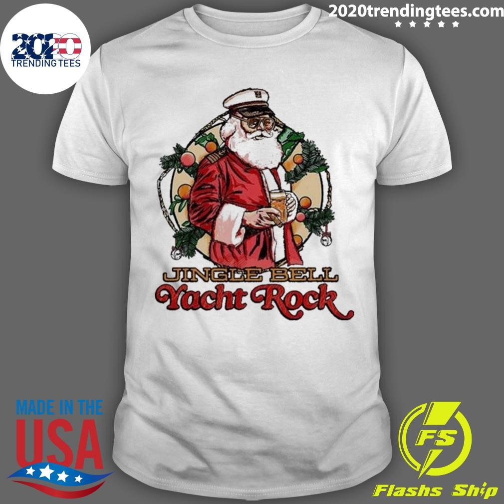 Best Jingle Bell Yacht Rock Santa Beer Christmas 2024 T-shirt