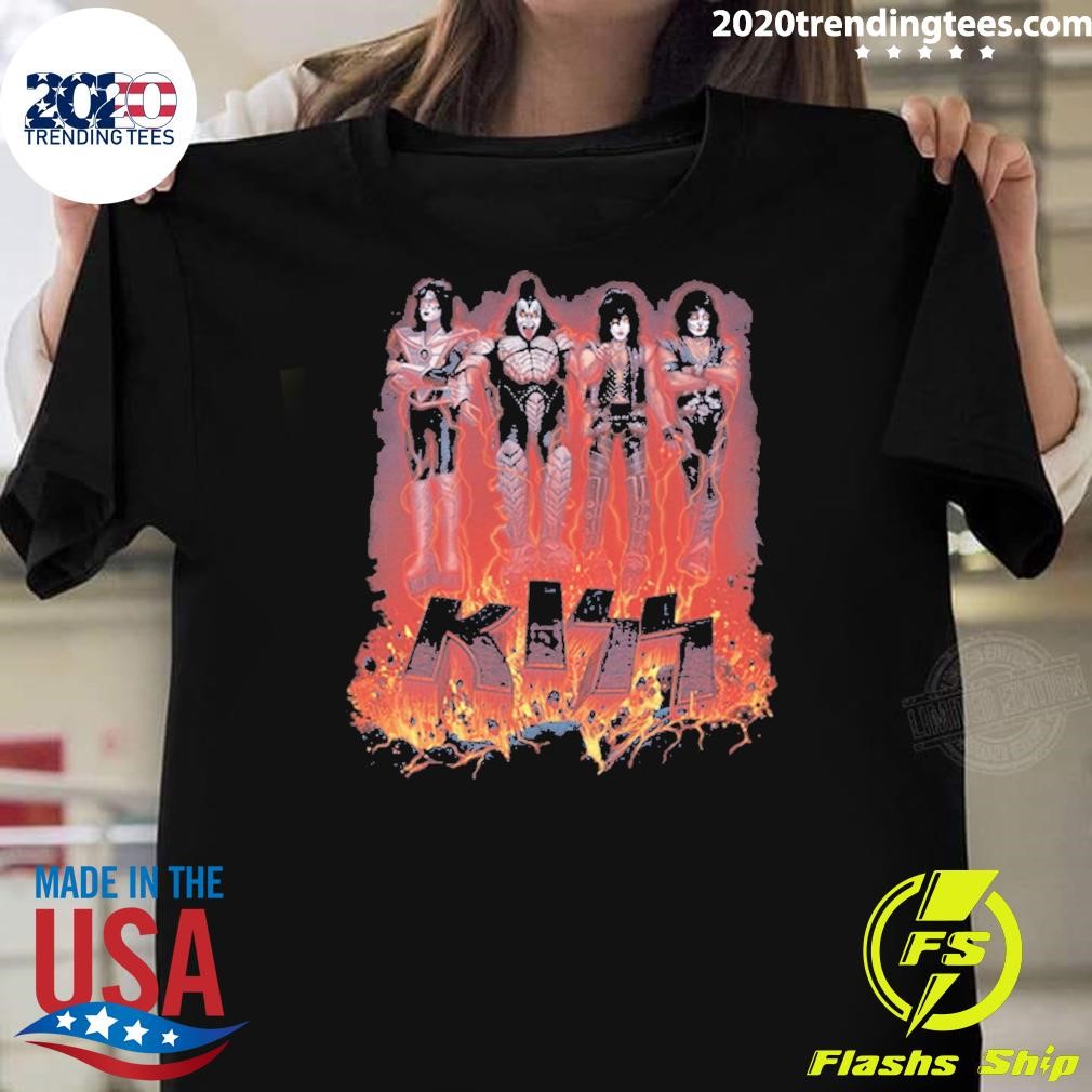 Best Kiss Anime Merch Tee Halloween Conjuring Flames T-shirt