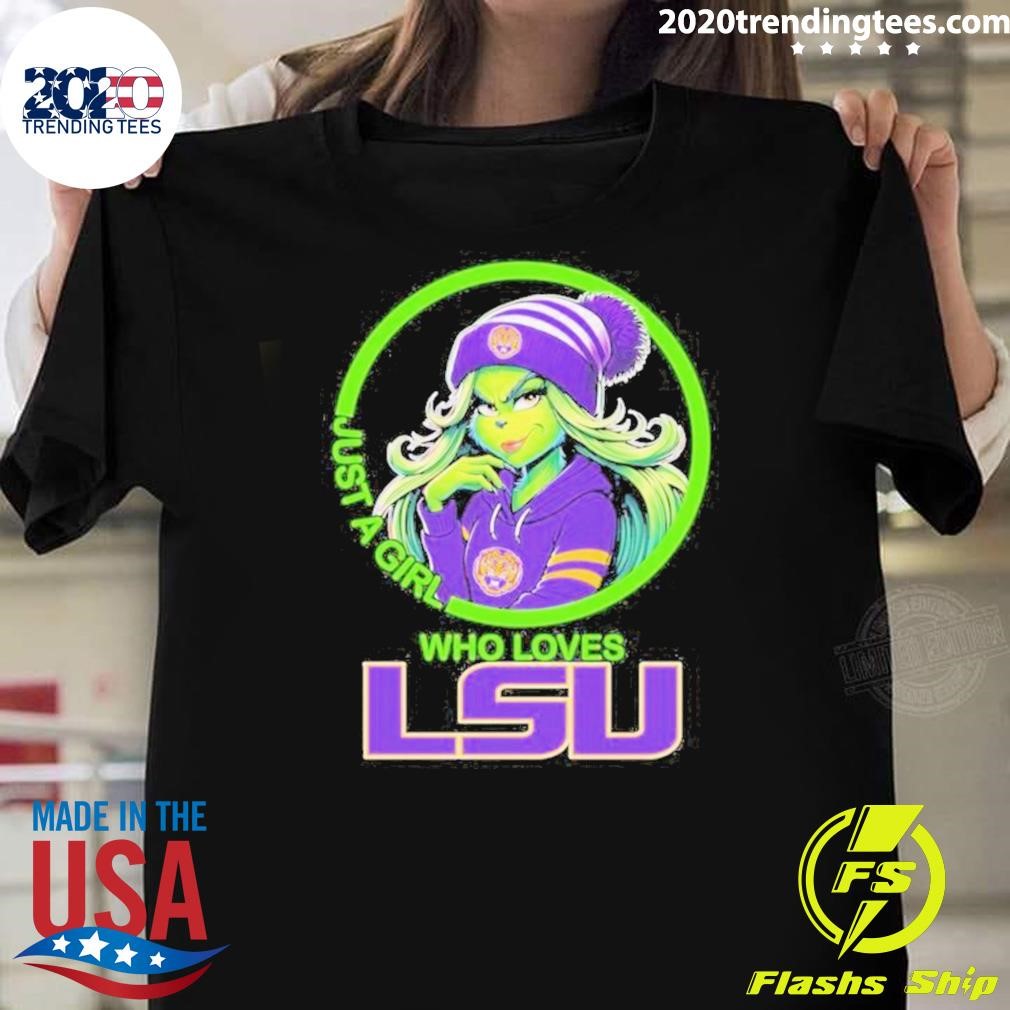 Best Lady Grinch Just A Girl Who Loves Lsu Tigers 2024 T-shirt