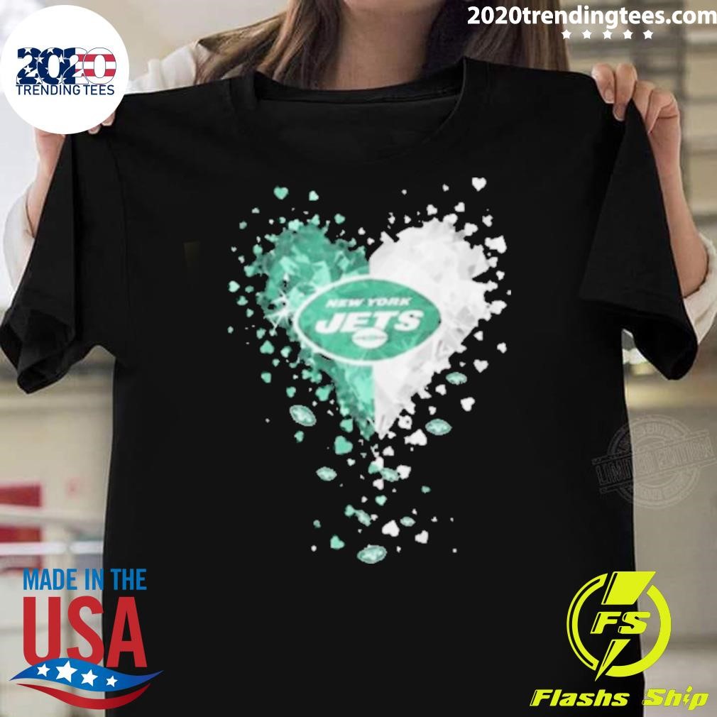 Best New York Jets Crystal Heart 2024 T-shirt