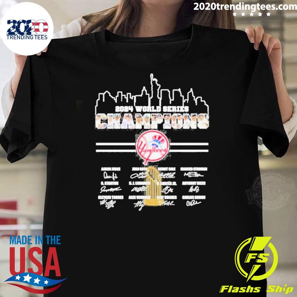 Best New York Yankees 2024 World Series Champions Ready To Win Signatures T-shirt