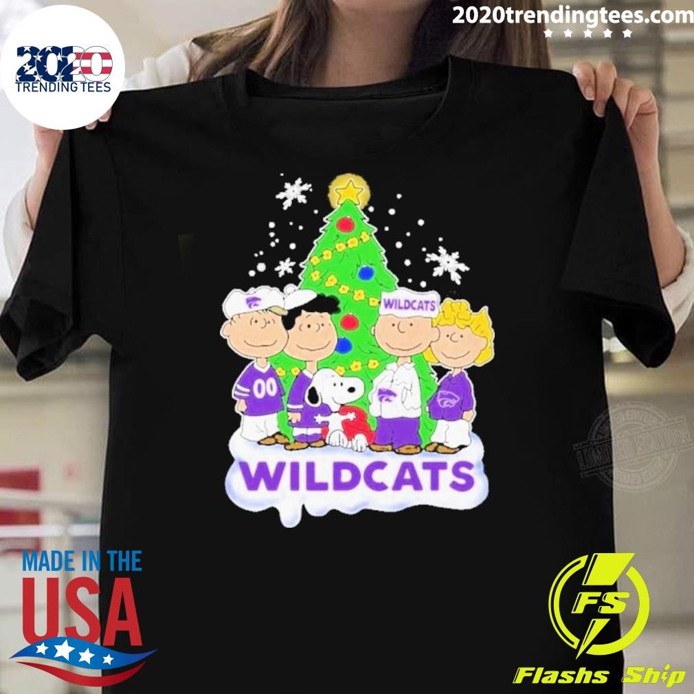 Best Peanuts Characters X K-State Wildcats Merry Christmas 2024 T-shirt