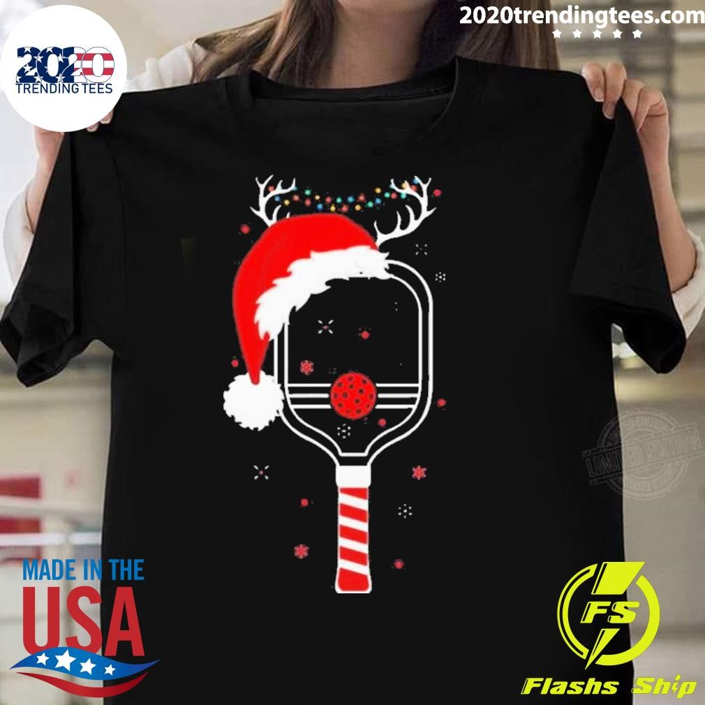 Best Pickleball Player Christmas Holiday Reindeer Xmas 2024 T-shirt