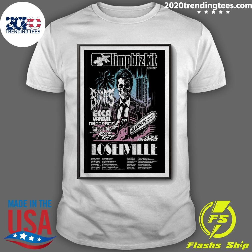 Best Skull Limpbizkit Ecca Vandal Karen Dio Special Guest Raff Uk & Europe 2025 T-shirt