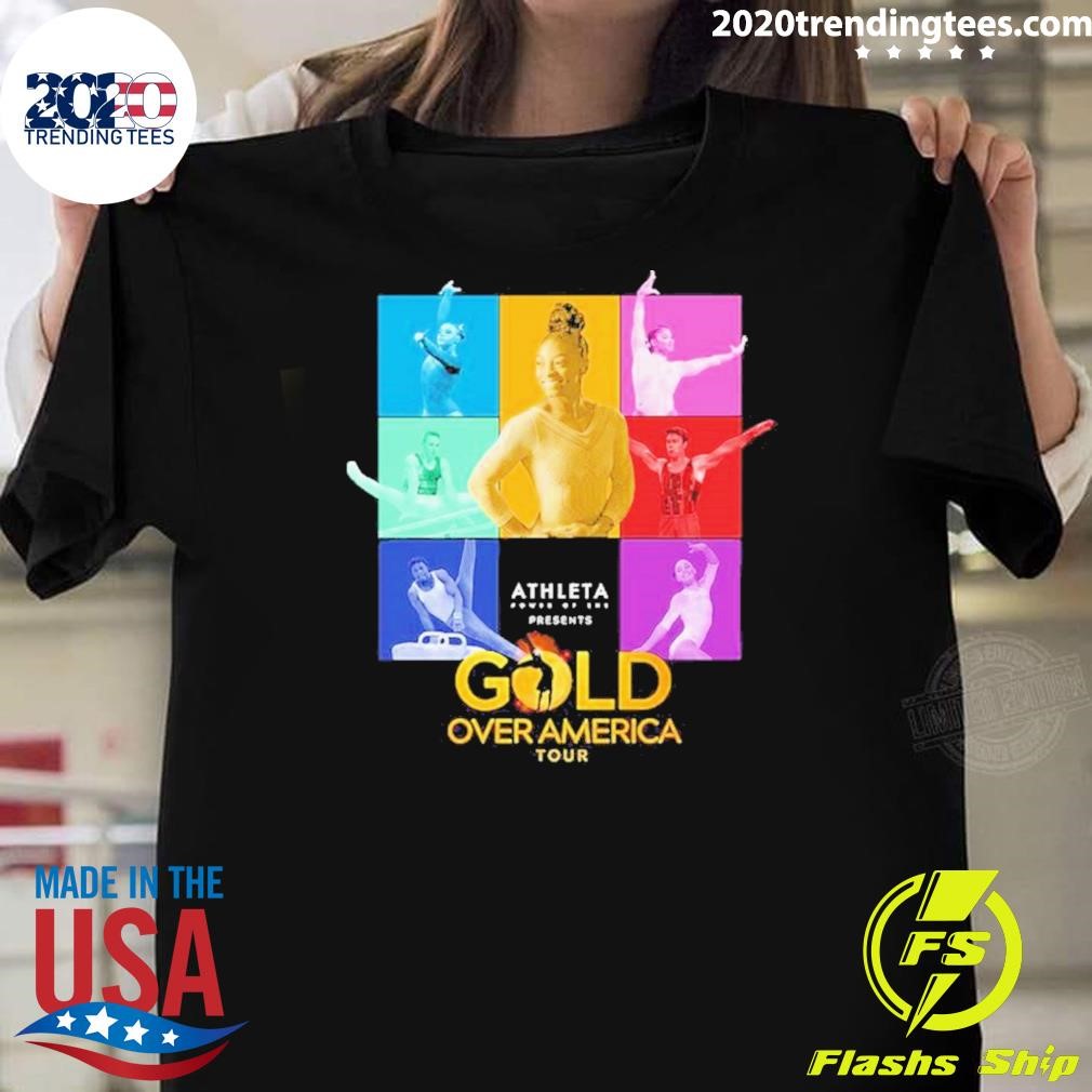 Funny Athleta Power Of The She Presents Simone Biles Gold Over America 2024 Tour T-shirt