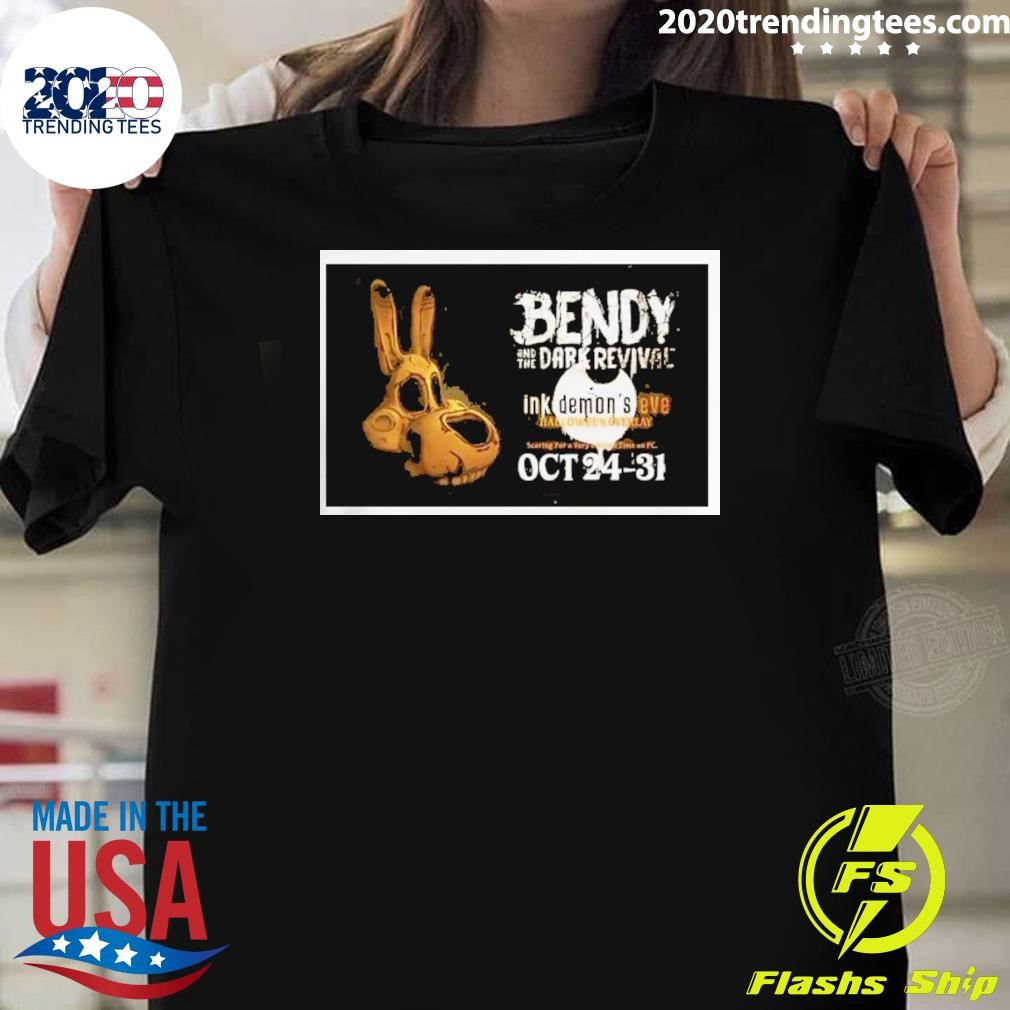 Funny Bendy And The Dark Revival Eve Halloween Overlay Oct 24-31 2024 T-shirt