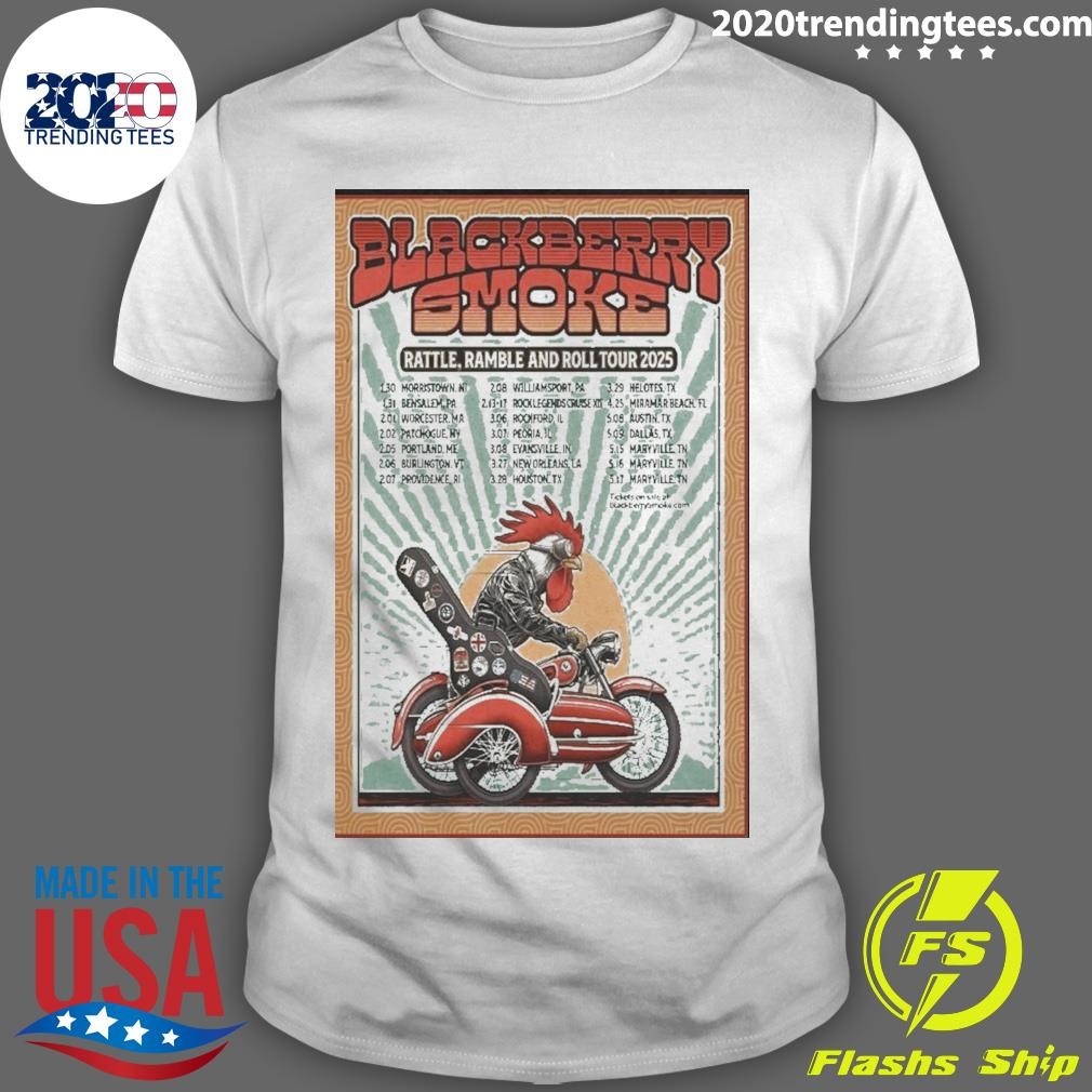 Funny Blackberry Smoke Rattle Ramble & Roll 2025 Tour Poster T-shirt