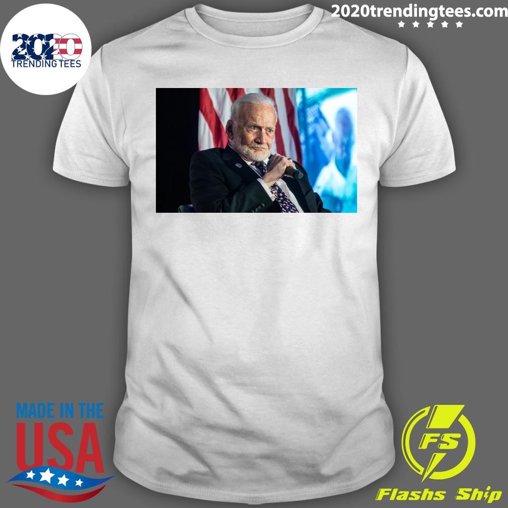 Funny Buzz Aldrin, 94, Sends a Bold Political Message With Presidential Endorsement T-shirt