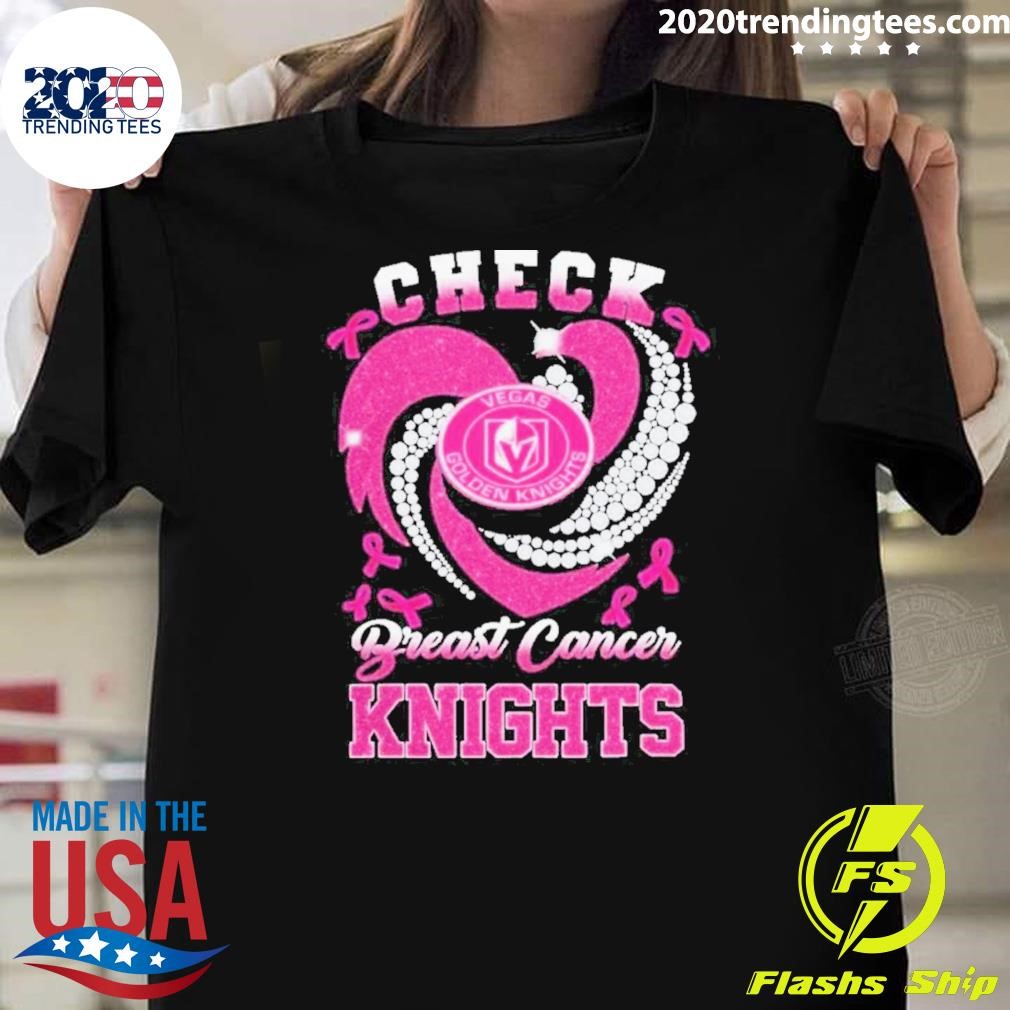 Funny Check Breast Cancer Vegas Golden Knights Hockey 2024 T-shirt