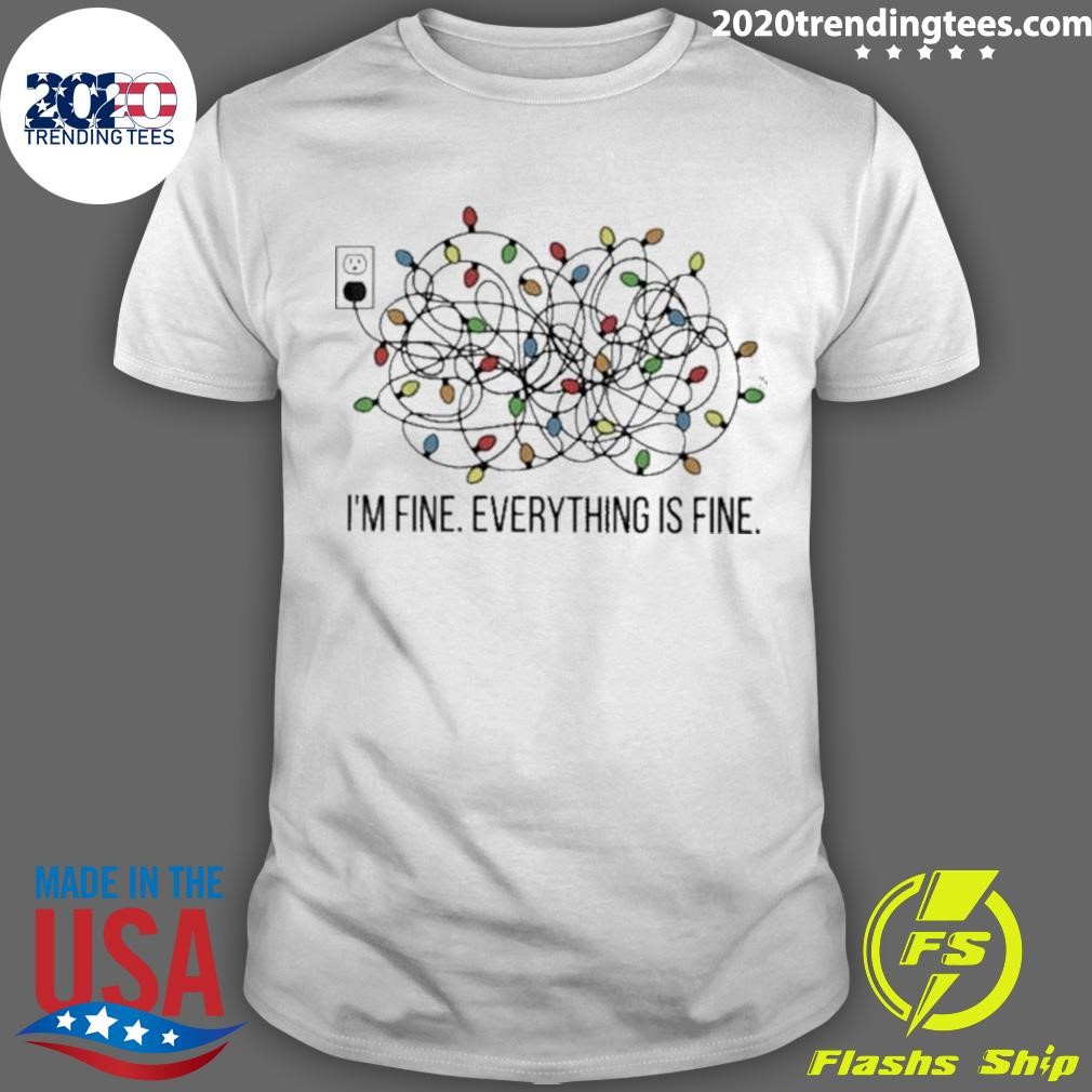 Funny Christmas Lights I’m Fine Everything Is Fine 2024 T-shirt