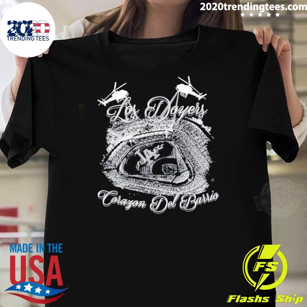 Funny Elitelikethat Los Doyers Corazon Del Barrio Black T-shirt