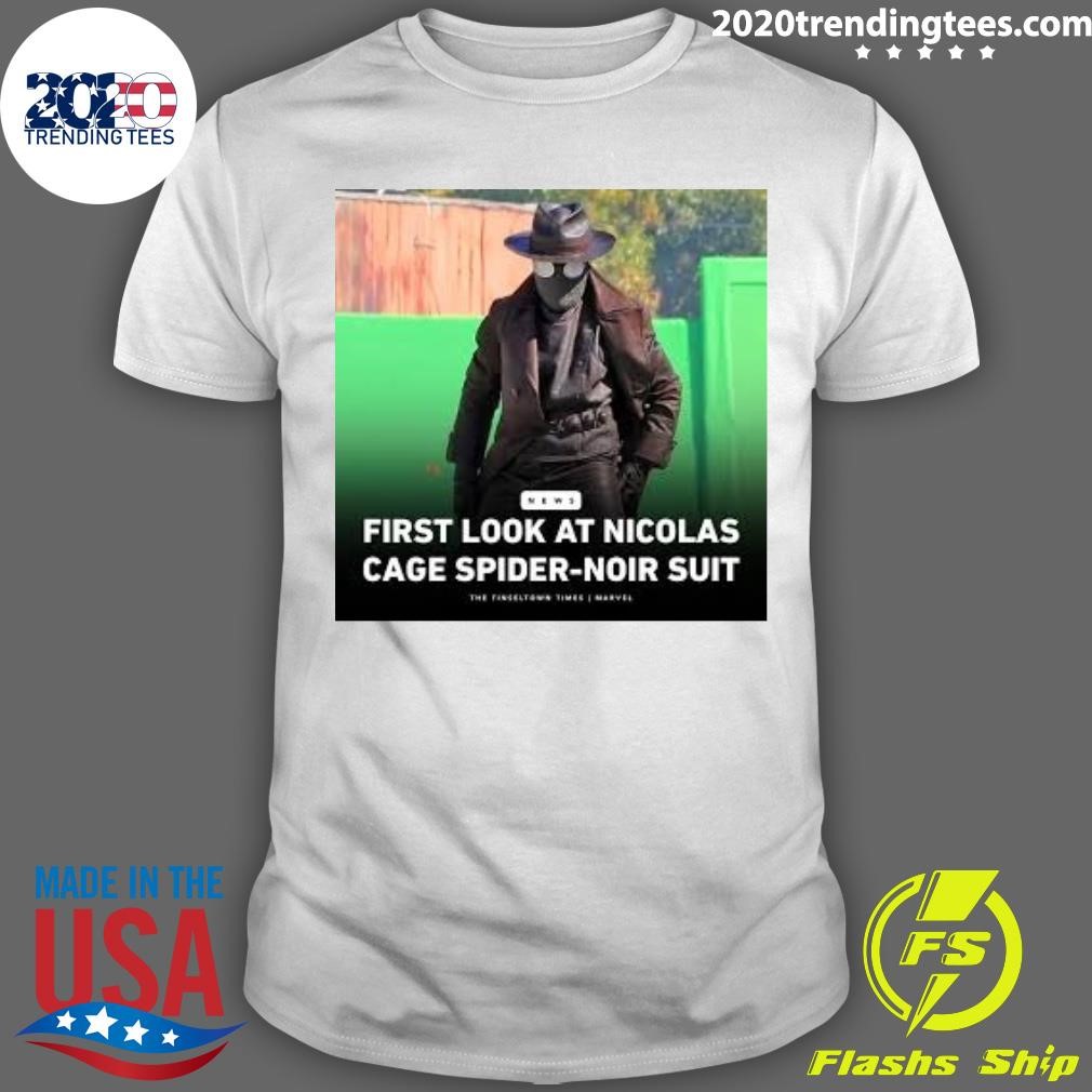 Funny First Look At Nicolas Cage Spider-Noir Suit For The Spider-Man Noir Series T-shirt