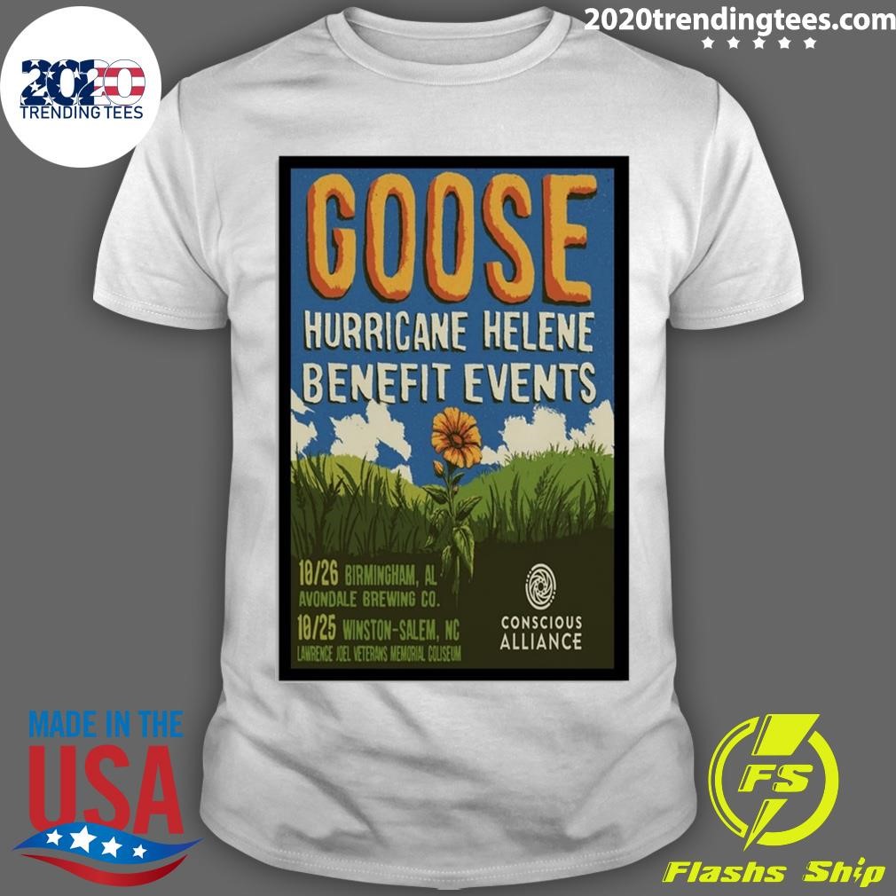 Funny Goose Hurricane Helene Benefit Event Oct 26, 2024 Birmingham, AL Avondale Brewing Co T-shirt