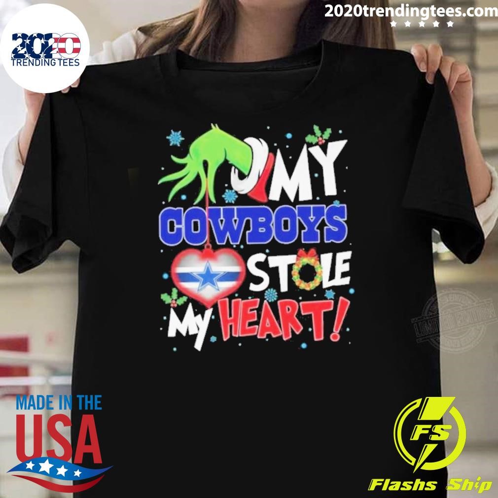 Funny Grinch Hand My Dallas Cowboys Stole My Heart Football 2024 T-Shirt