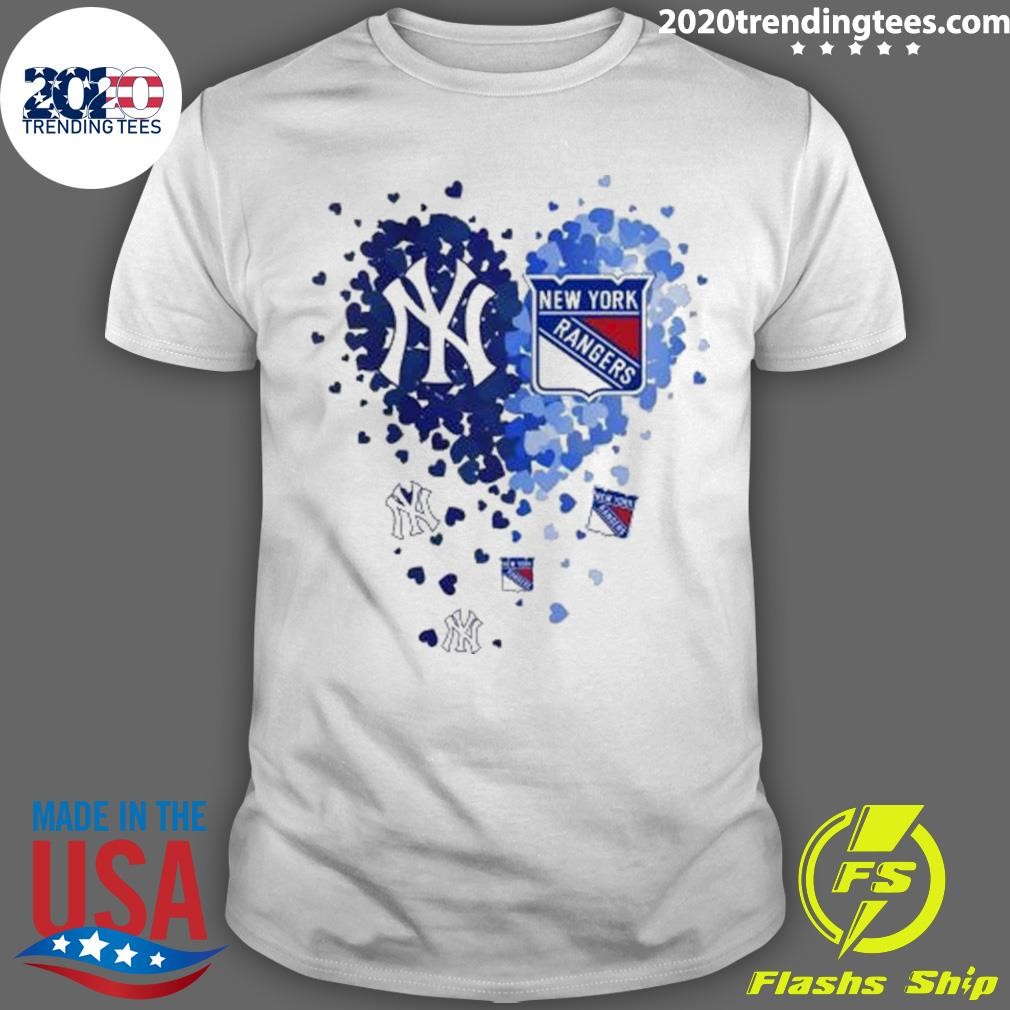 Funny New York Yankees and New York Rangers Heart Tiny 2024 T-Shirt