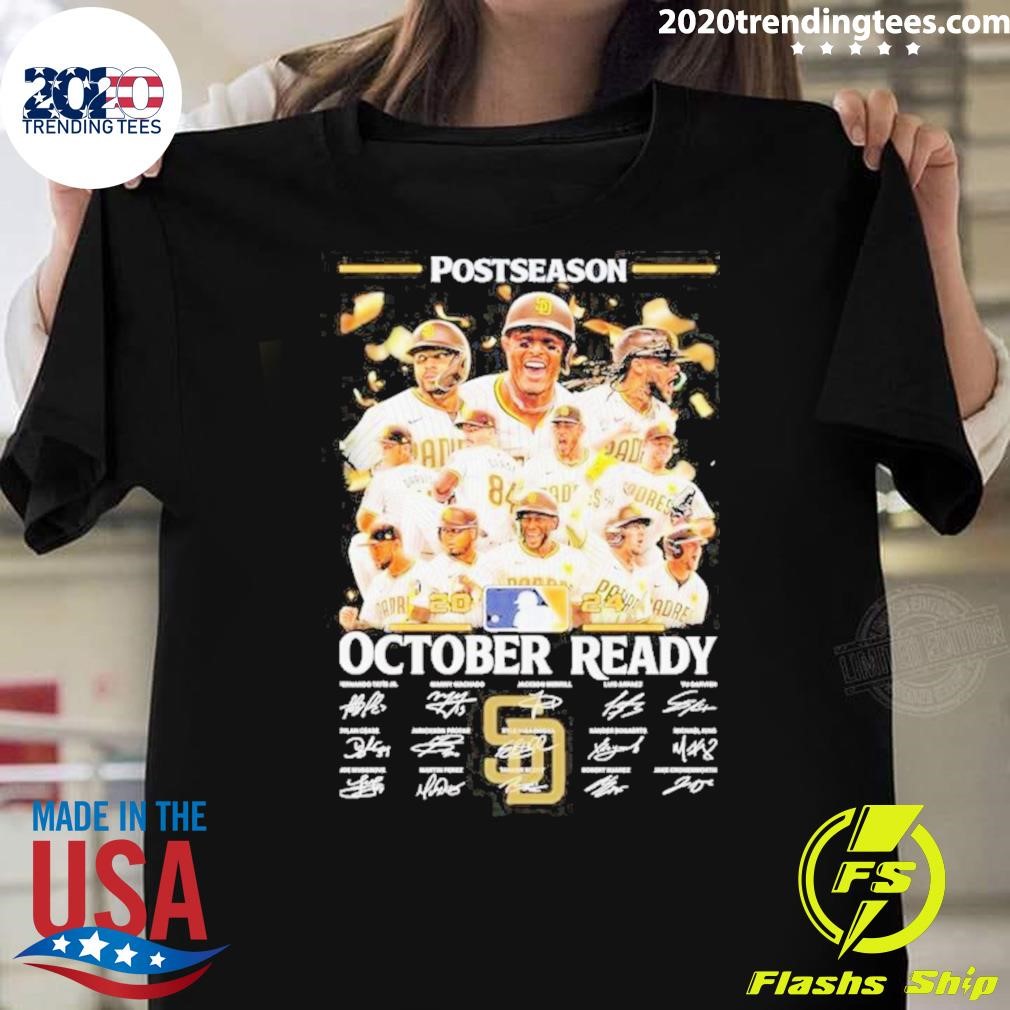 Funny October Ready Signatures San Diego Padres Postseason 2024 T-shirt