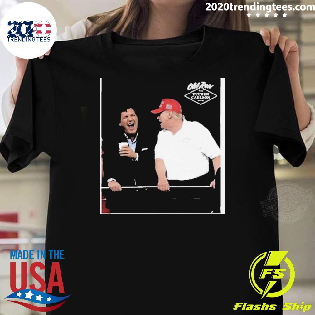 Funny Oldrow Tucker X Trump Party 2024 T-shirt