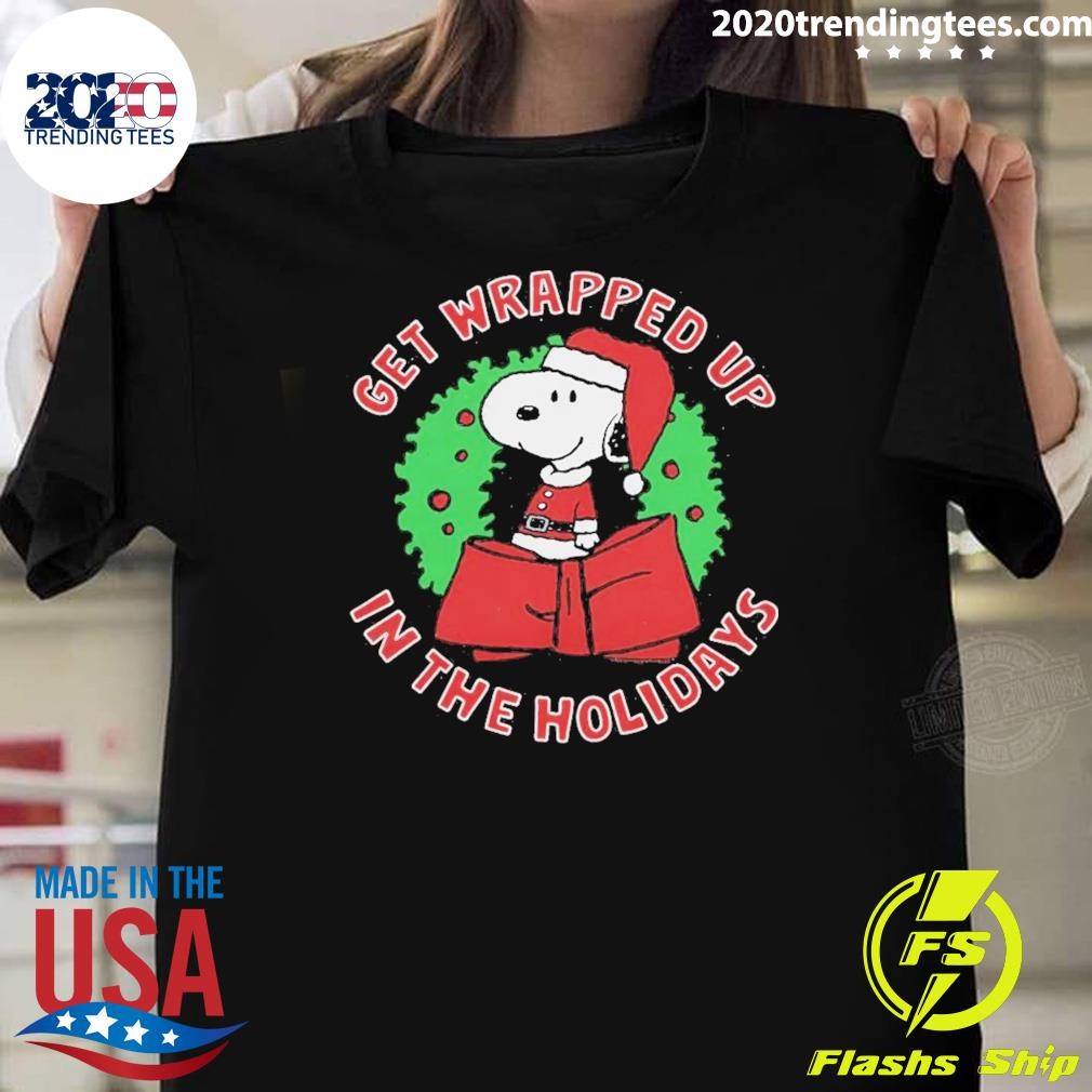 Funny Peanuts Snoopy Get Wrapped Up In The Holidays 2024 T-shirt