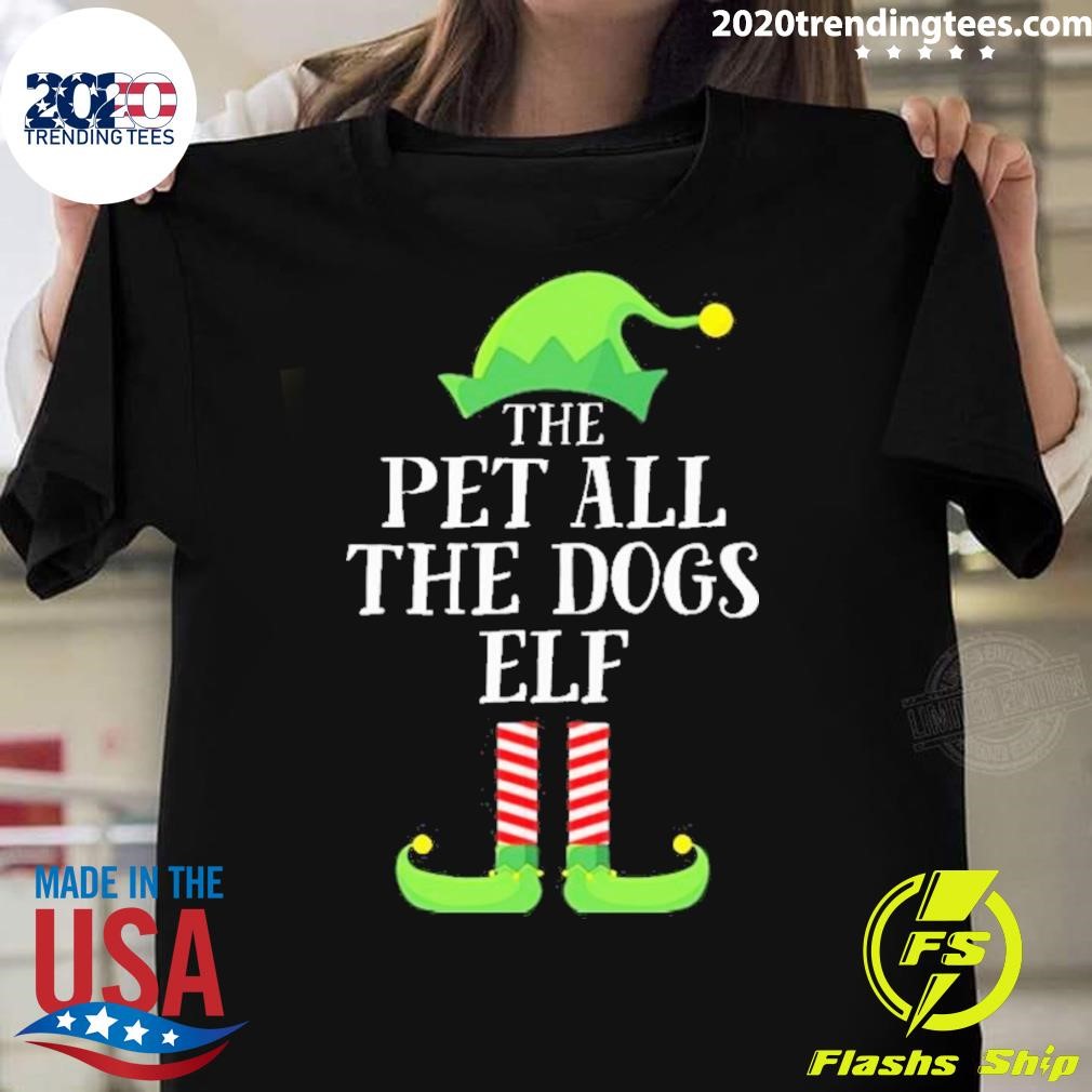 Funny Pet All The Dogs Elf Matching Family Group Christmas Pajama 2024 T-shirt