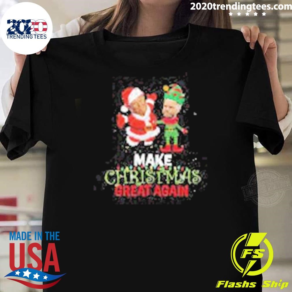 Funny Trump Vance Make Christmas Great Again Humorous Christmas 2024 T-shirt