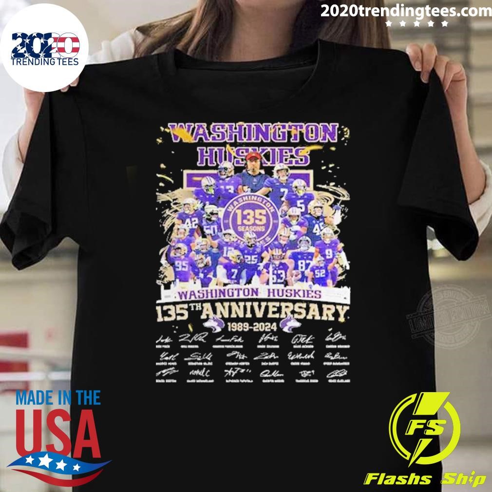 Funny Washington Huskies 135th Anniversary 1889 2024 Thank You T-shirt