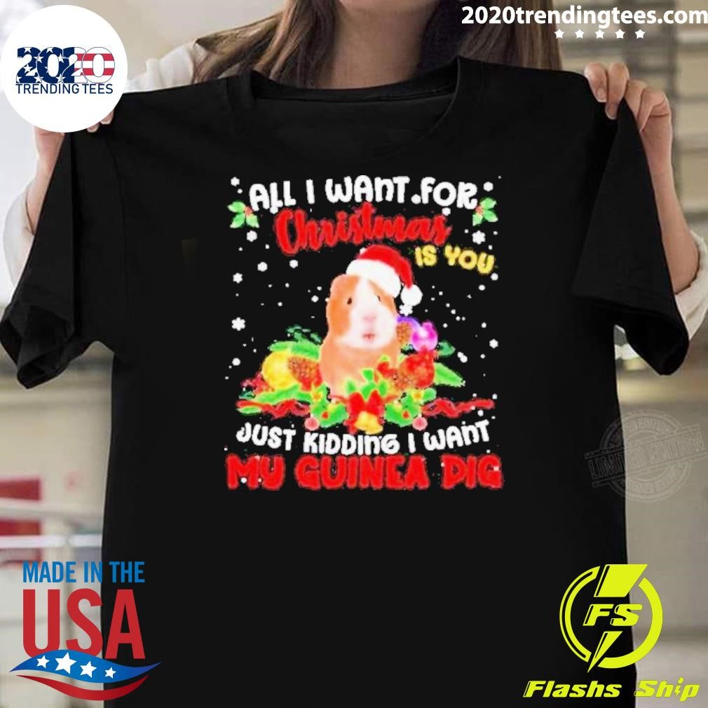 Nice All I Want For Christmas Is You Just Kidding I Want My Guinea Pig T-shirt